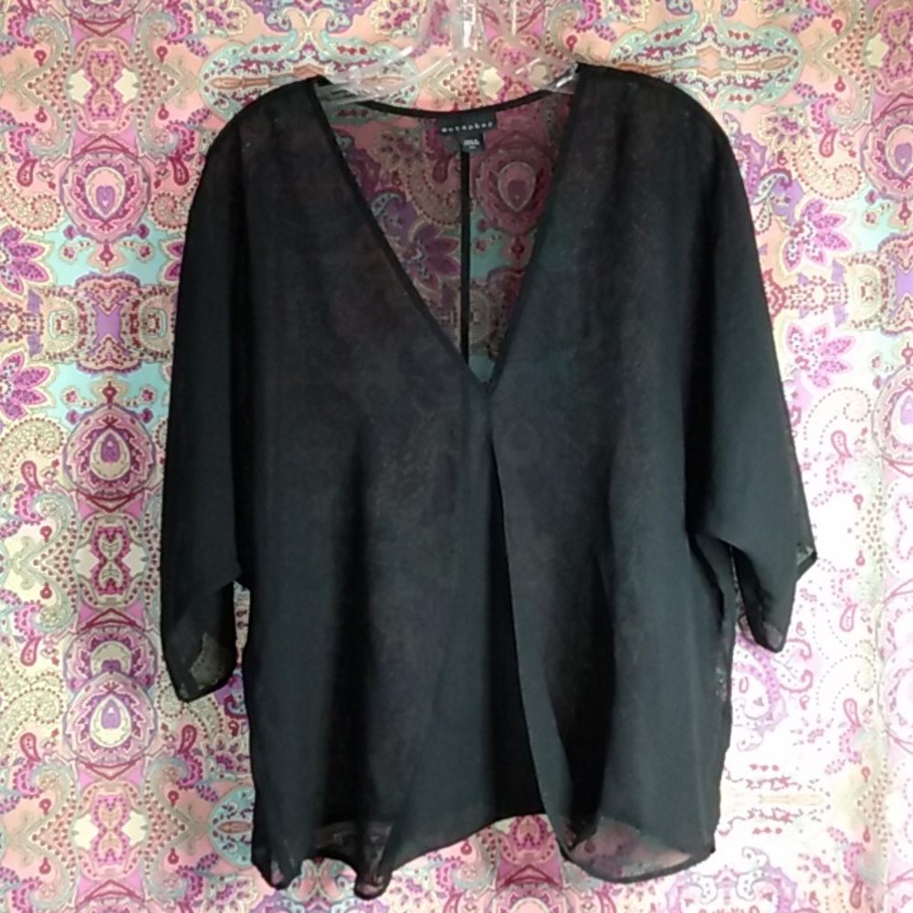 Metaphor Black Sheer Top